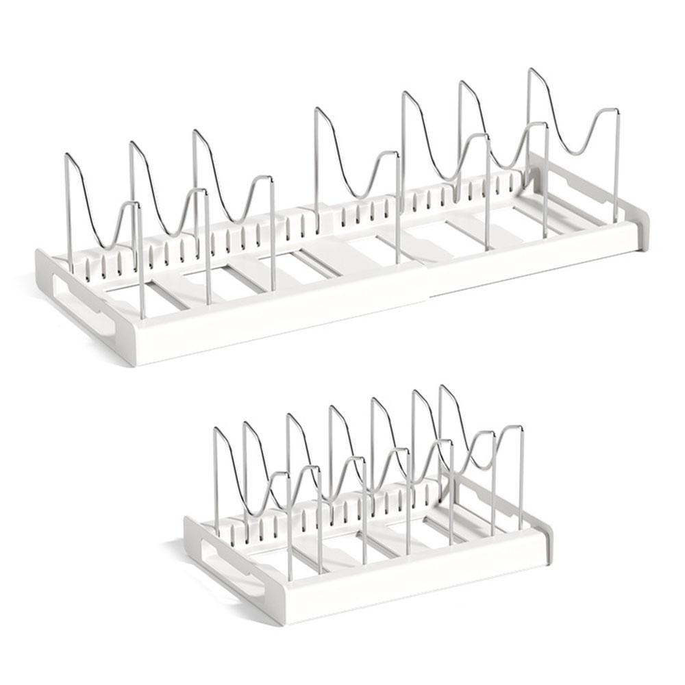 Retractable Adjustable Kitchen Storage Rack Pot Lid Dish Pan Storage Stand A