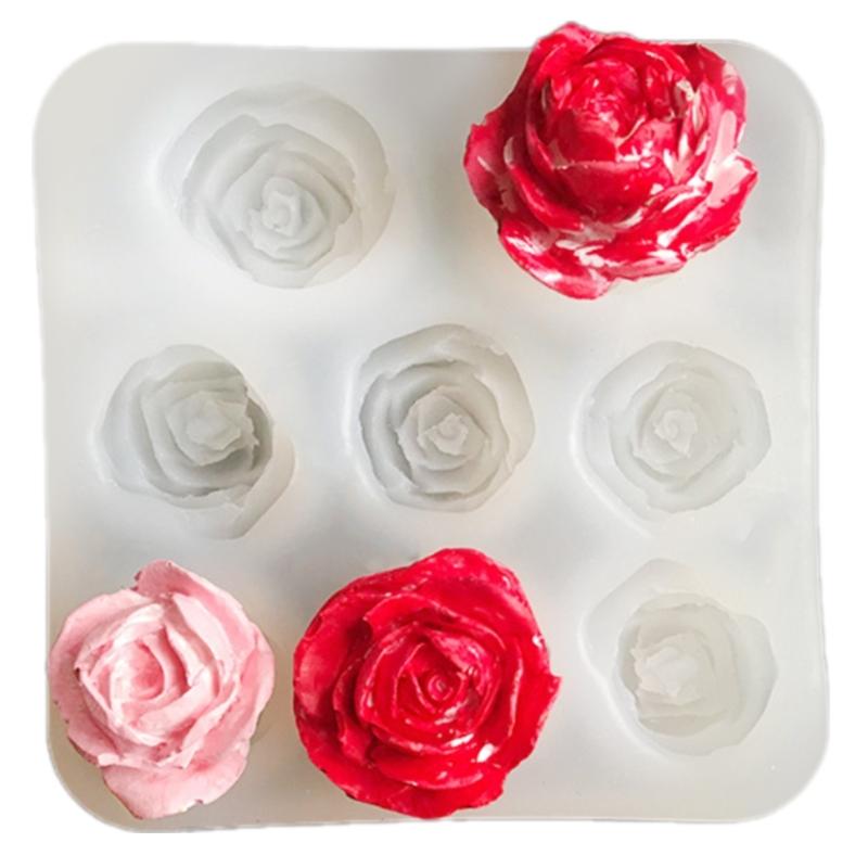 3D Rose Silicone Candle Molds for Epoxy Resin Candle Soap Fondant Chocolate Candy Baking Cement Clay Silicone Molds