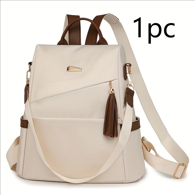 

1 шт. Модный и легкий студенческий рюкзак для женщин, подходит для повседневных путешествий One-size белый