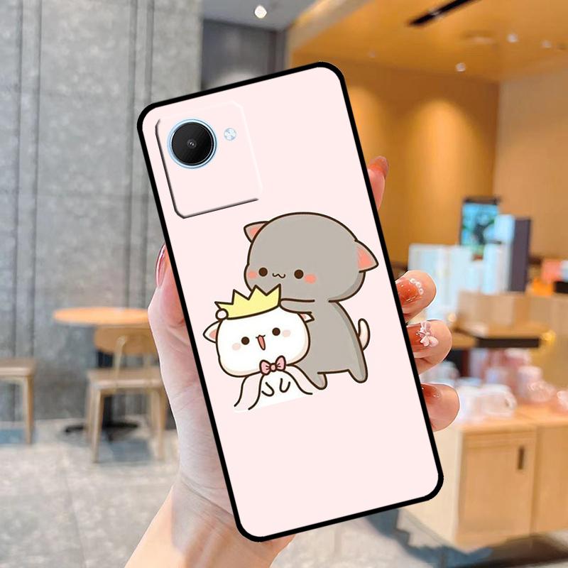 

Чехол Mochi Peach Cat для Realme C55 C33 C31 C35 C30 C11 C15 C25s C21Y GT Neo 5 3T 2T 8 9 10 11 Pro Plus Realme C25 C25s
