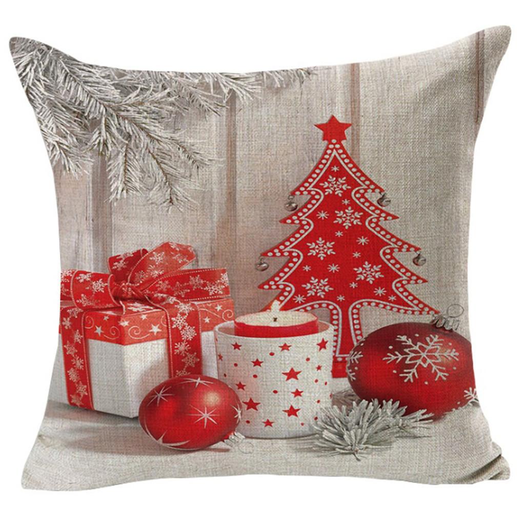 Christmas Pillow Cover Home Decor Sofa Waist Cushion Cover Pillowcase 45x45cm