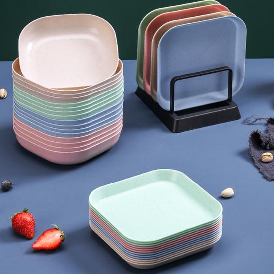 1 Set Spucknapf Stapelbar Gratfrei Erhöhter Boden Packung Lebensmittel Nicht-reißend Obstkuchen Snacks Dessert Serviertablett Küchenzubehör