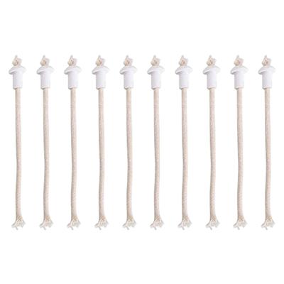 Bavlněné knoty a keramické držáky pro alkoholové/olejové lampy s dlouhotrvajícím plamenem 10dílná sada pro laboratorní a řemeslné použití