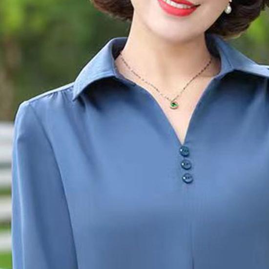 Yousheng Damska Koszula Zapinana na Guziki Klapa Pół Rękawa Pulowerowe Bluzki Jednolity Kolor Luźny Krój Oddychająca Lekka Koszula Do Noszenia na Co Dzień