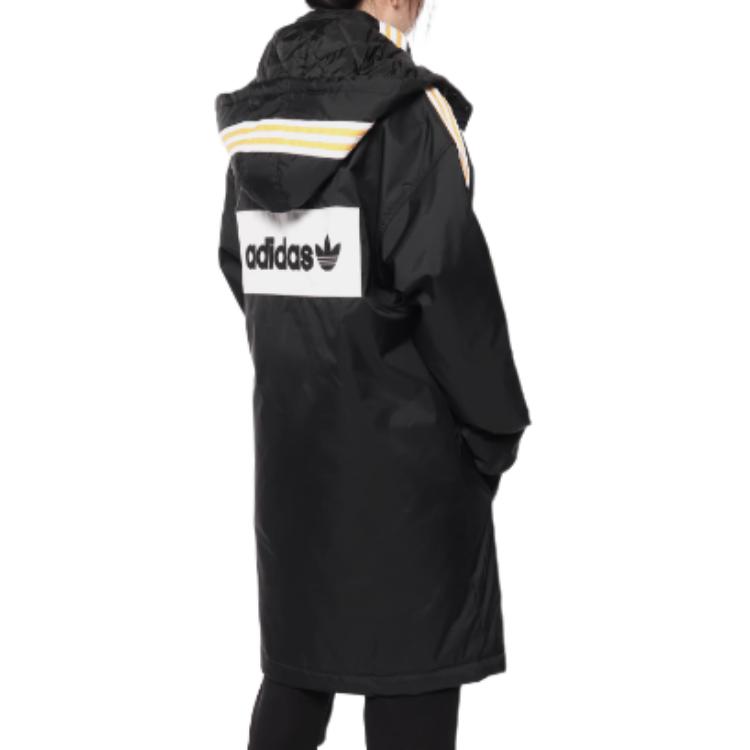 adidas Originals Felpa con Cappuccio Calda in Cotone con Lettere Logo Rimovibili Giacca Donna Nero DH4567