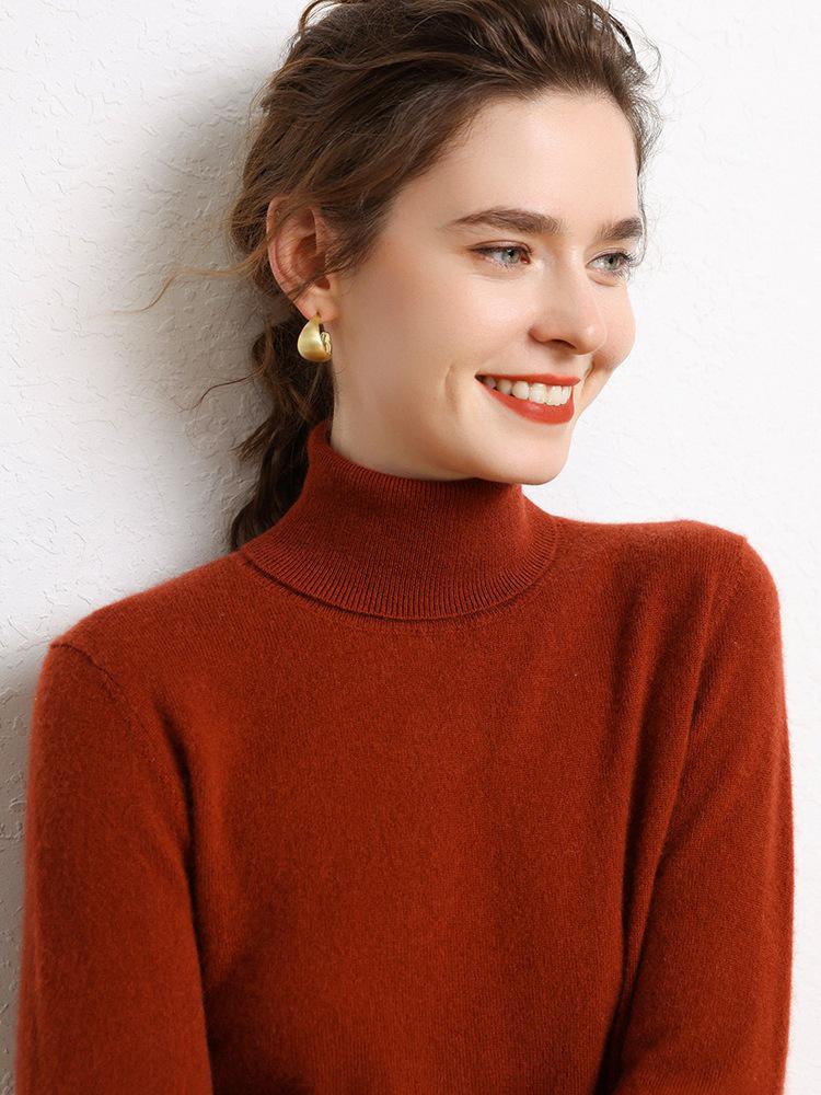 Cashmere High-Neck Loose Knit Sweater - Versatile Autumn/Winter Casual Top