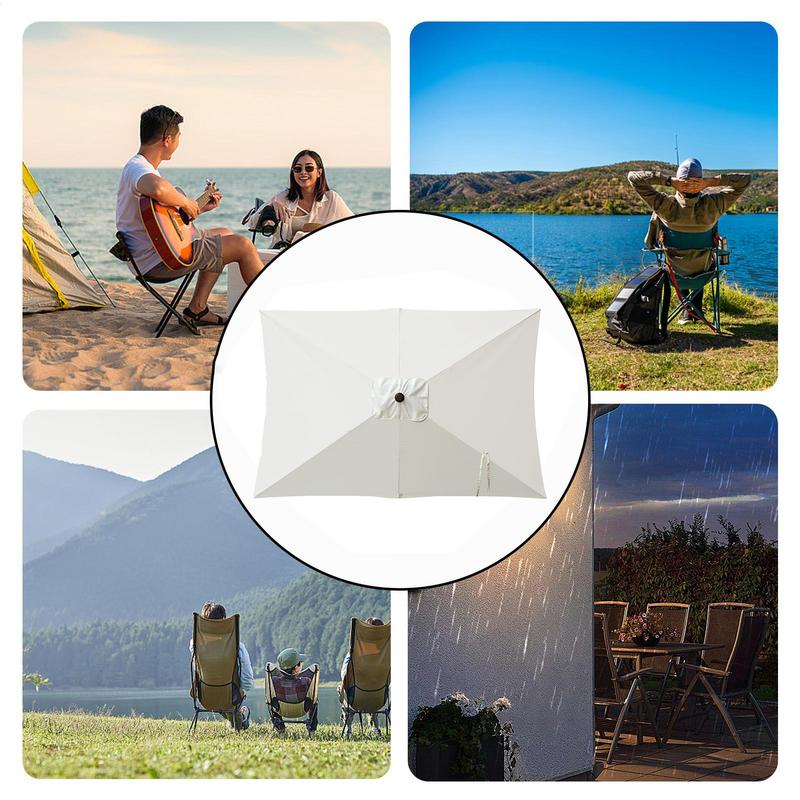 Outdoor Patio Umbrella Surface Replacement Cloth Rectangular Umbrella Canopy Replacement Heavy Duty Parasol Top Garden Accessory