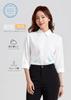 Enmain White Chiffon Dress Shirt Fashion 101S Women's Blouse, 3/4 Sleeve, Office/Commuting, Stylish, Cute, Casual,