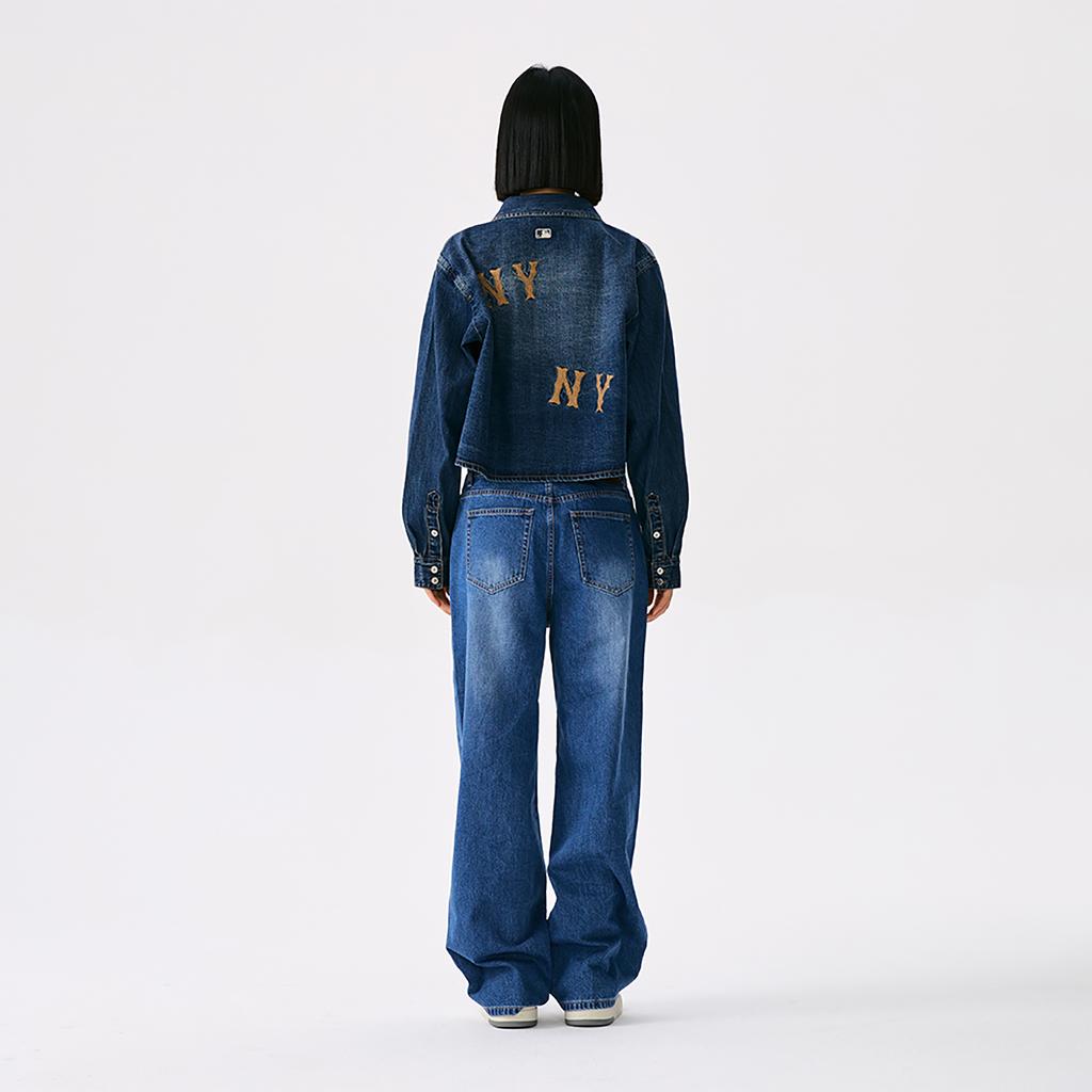 New MLB New York Yankees 25FW Shirt Women's Standard Denim 3FDRG0254-50INS