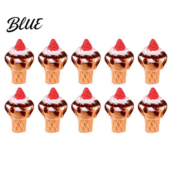 Mini Strawberry Jam Small Fake Tiny 3D Ice Creams Charms 10Pcs Resin Dessert Food Ornaments