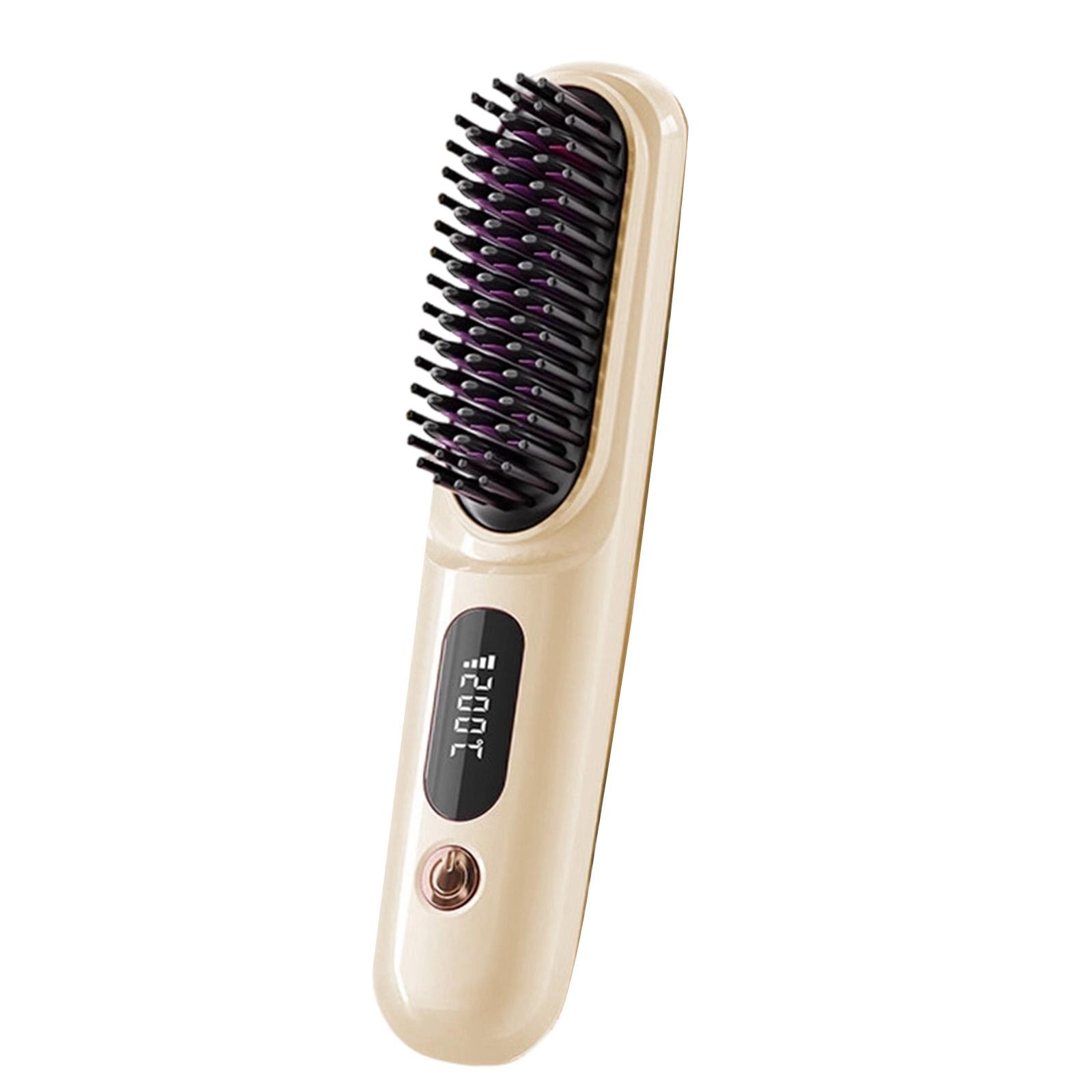 

Hair Straightening Brush, Quick Styling Tool, Rechargeable Wireless Hair Straightening Device, Personal Care Comb One Size жёлтый
