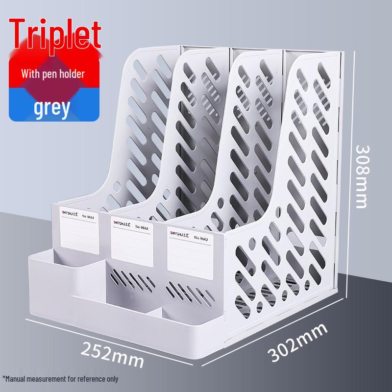 Four-Layer File Holder Organizer with Dividers for Office Supplies
