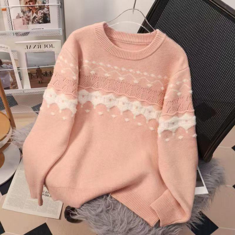 Gentle Thick Versatile Loose and Lazy Base Sweater for Autumn and Winter Knitted Top for Women