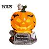 Non Dazzling Bedroom Lamp Halloween Vintage Table Lamp, Retro Resin Pumpkin Skeleton Black Cat Decorative Night Light, Gothic Bedside for Living Room