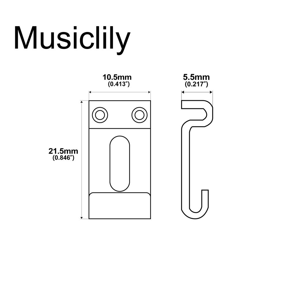 Musiclily Pro Vintage Tremolo Bridge for ST Strat Electric Nickel of 10.5mm Saddles, Steel, Guitars, (Set 6)