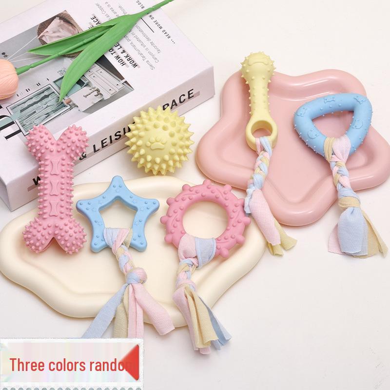 Durable TPR Dog Teething Toys with Cotton Rope