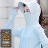 Women Ice Silk Sun Protection Jacket Summer Thin Hooded UPF50+ UV Protection Cool Breathable Sun‑Shield Coat With Big Brim Hat