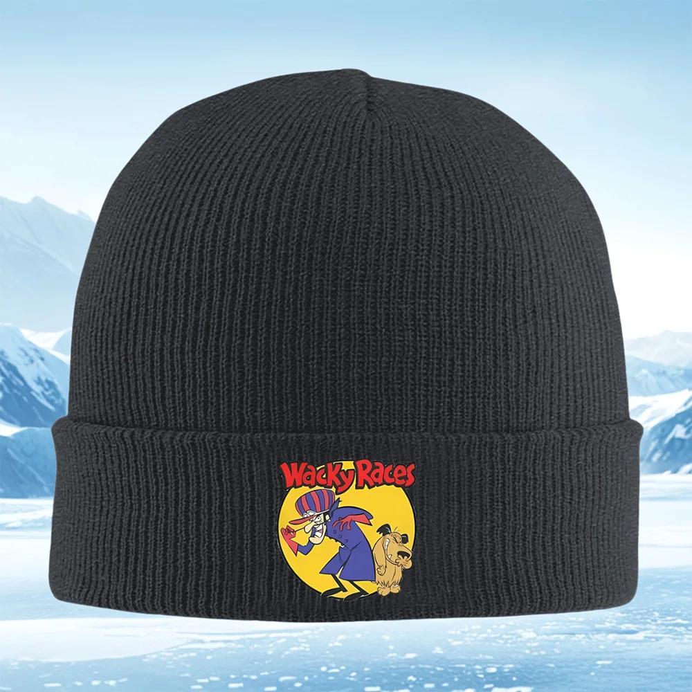 Wacky Races villains and dog Unisex Women Unisex Knitted Hat Beanie Pullover Cap Winter Thermal Warm Christmas Outdoor Cycling Hiki