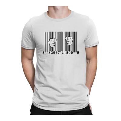 Captured By Consumerism UPC Barcode Prison  Men TShirt Banksy Street Graffiti Artist Crewneck Tops 100% Cotton T Shirt Funny