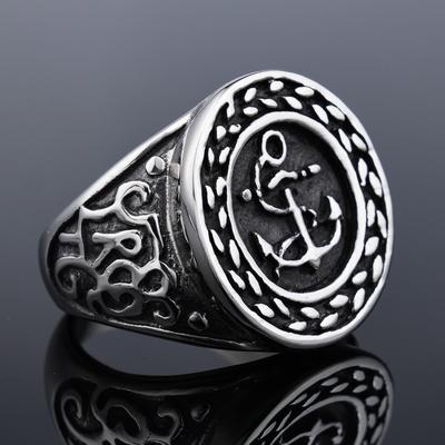 Anchor Ring for Men Classic Minimalist Titanium Steel Jewelry Trendy Unisex Fashion Accessories