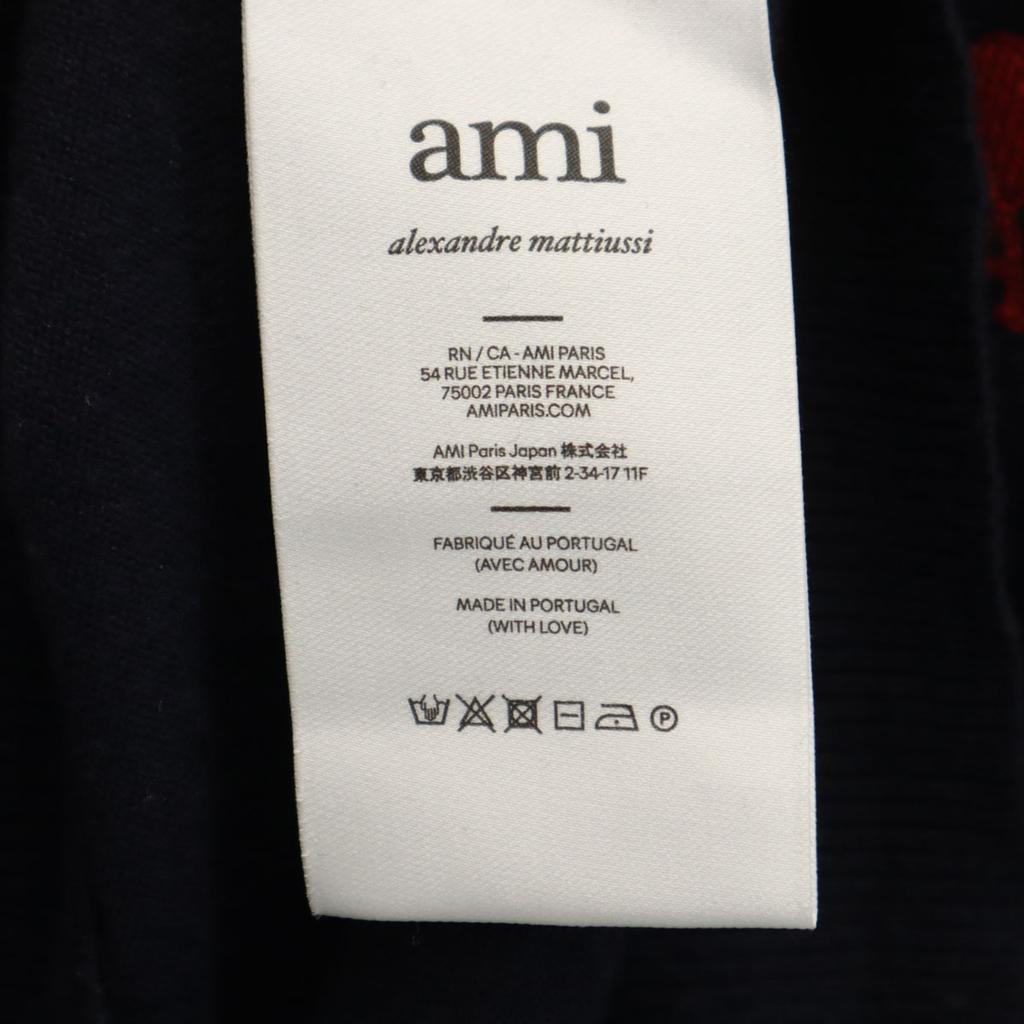 AMI Made In Portugal Long Sleeve Turtleneck Sweater L Navy Knit Men's Used