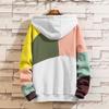 Men's 2021 Color Block Patchwork Loose Hoodie for Couples
