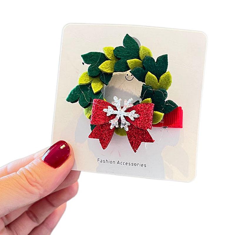 Christmas Cartoon Hair Clips for Girls - Red Holiday Hairpins and Accessories