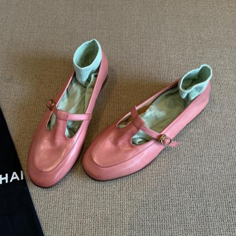 

Fashion Mary Jane Women Soft Bottom Summer 2025 Retro Loafers Round Toe Shallow Dress Flats Casual Comfortable Walking Women Shoes 35 розовый