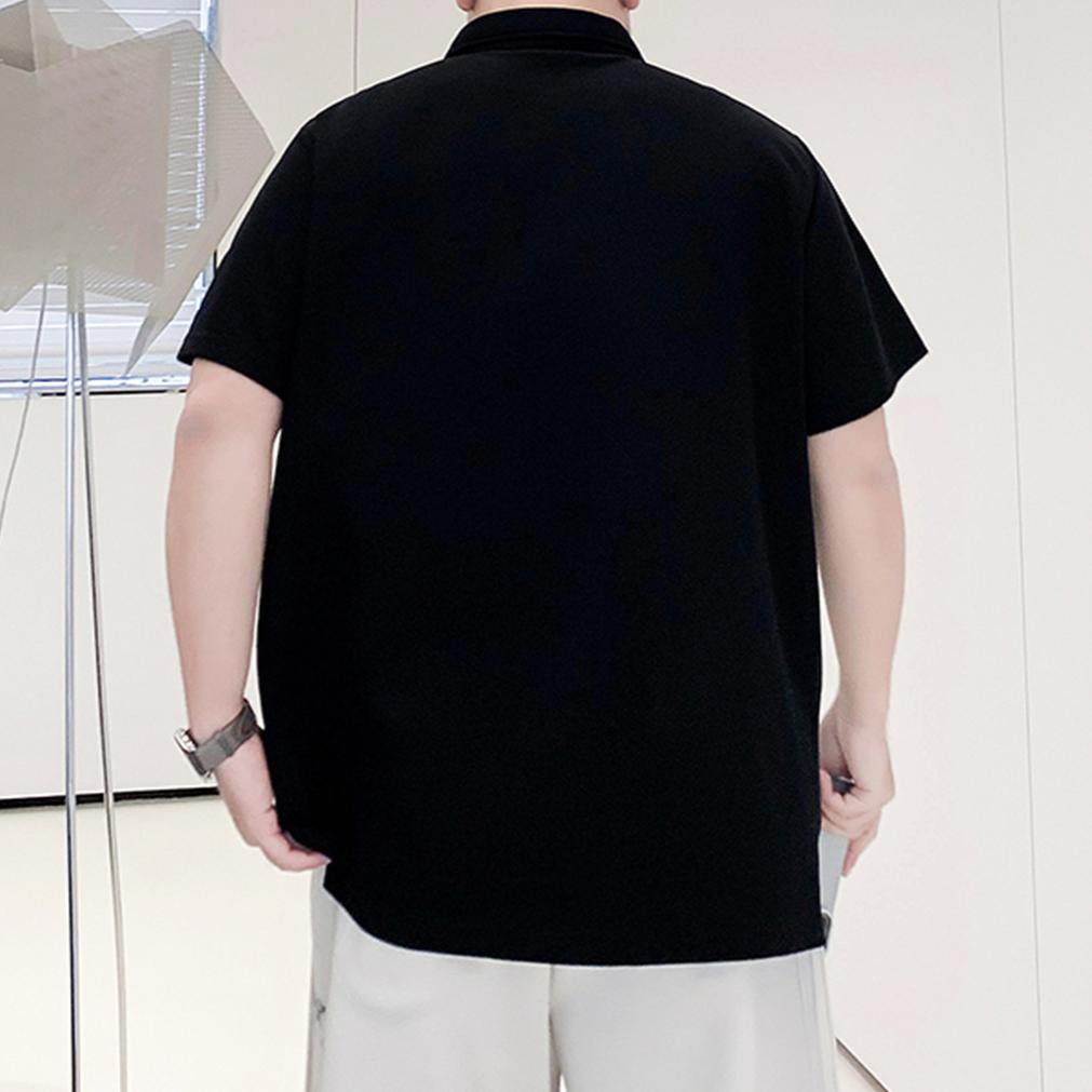 Premium sense of fashion versatile wicking soft quality breathable men's loose Polo shirt wrinkle casual sports short-sleeved neck shirt