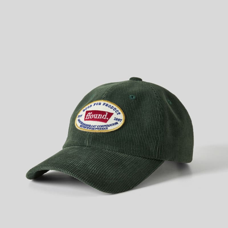

human & cat FFOUND WAPPEN CORDUROY BALL CAP_GREEN GREEN