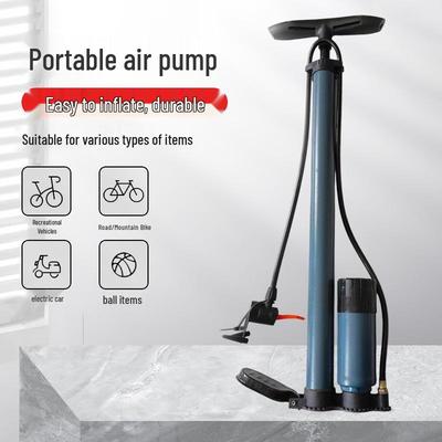 Compact High-Pressure Air Pump with Gauge for Bikes and Electric Vehicles
