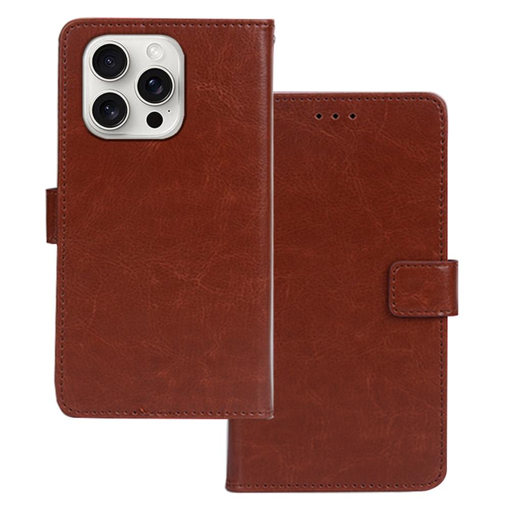 

IDEWEI for iPhone 16 Pro Max Case Card Slots Holder Leather Phone Cover Crazy Horse Texture B