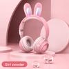KE-01 Wireless Earbud Bluetooth-compatible 5.0 Support SD-Card RGB Light Lovely Rabbit Ear Foldable Headset for Gift