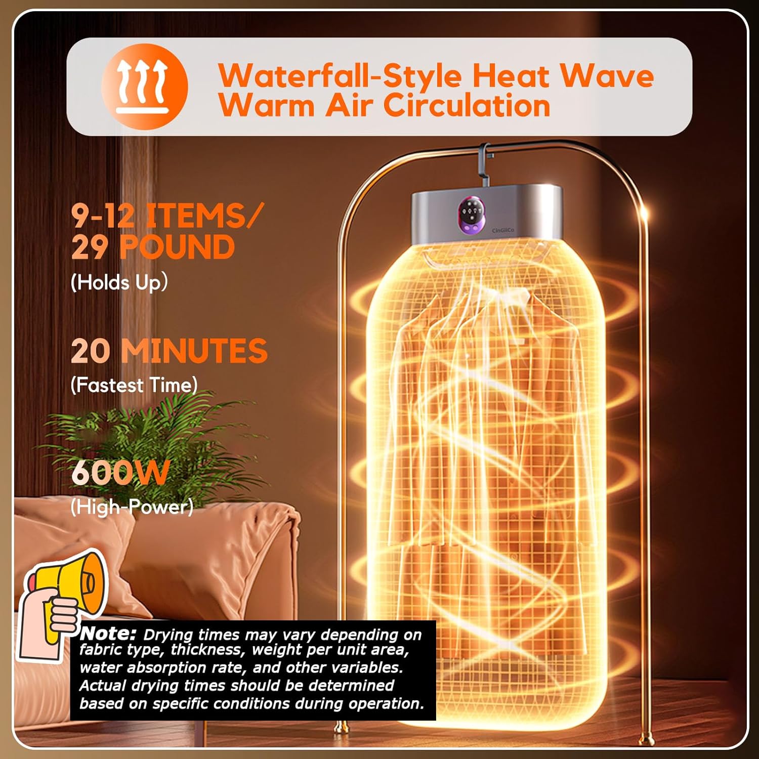 

Portable Clothes Dryer for 9-12 Items, Remote Control, Time Setting, Low Noise, Energy Saving, Wrinkle Resistant United States