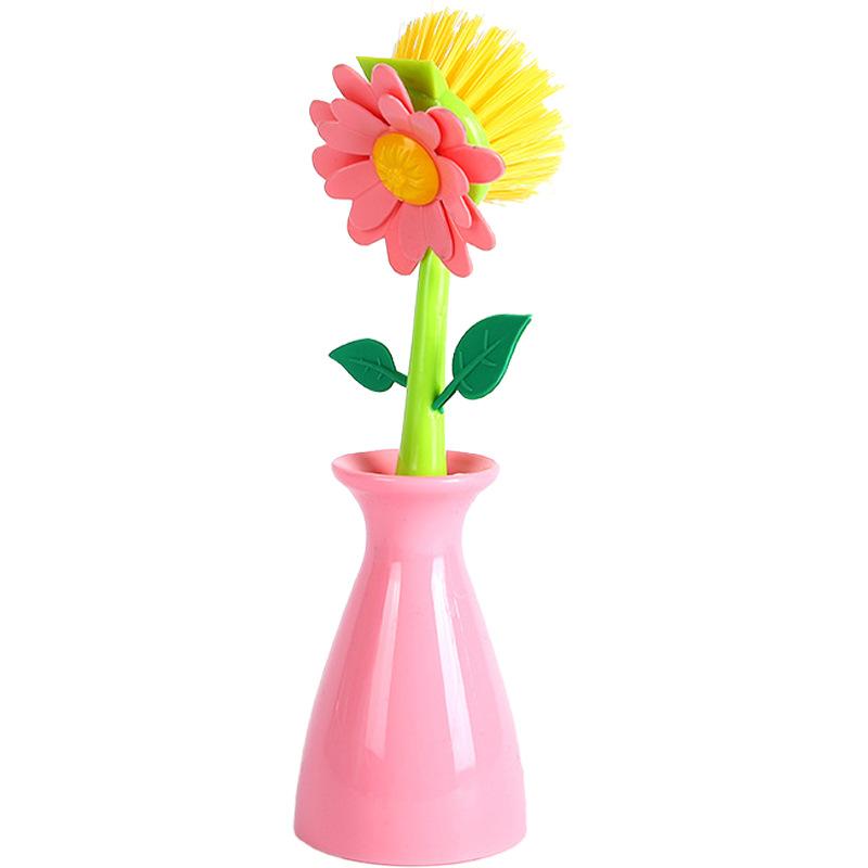 Long Handle Non-Stick Kitchen Brush Blue, Green, Pink Perfect for Pots, Pans, and Dishes