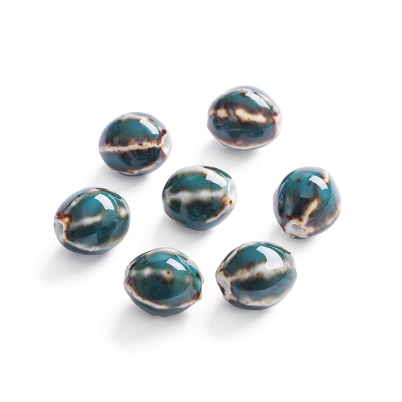 

5 шт. 16x14 мм фарфоровые бусины с цветочной глазурью овальной формы дыни керамические бусины для изготовления ювелирных изделий DIY подвески браслет ожерелье ремесла