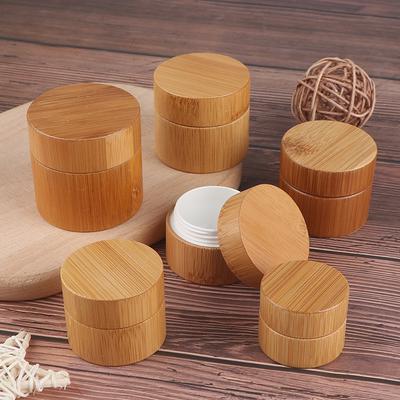 5g/20g/30g/50g Bamboo Portable Round Bottle Cream Jar Nail Art Mask Refillable Empty Cosmetic Makeup Container Storage Box