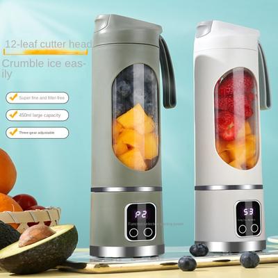 Haushalt Mixer Maschine Tragbarer Mixer Zerkleinert Elektrischer Entsafter Mit 3 Geschwindigkeiten 450ML Großes Fassungsvermögen Digitalanzeige Saftbecher