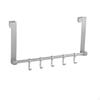 Over the Door Hook Rack Aluminum Hanger with 5 Hooks All Metal for Bedroom, Washroom, Entryway