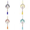 Agate Tree Of Life Car Charm With Handcrafted Crystal Fringe For Vehicle Decor