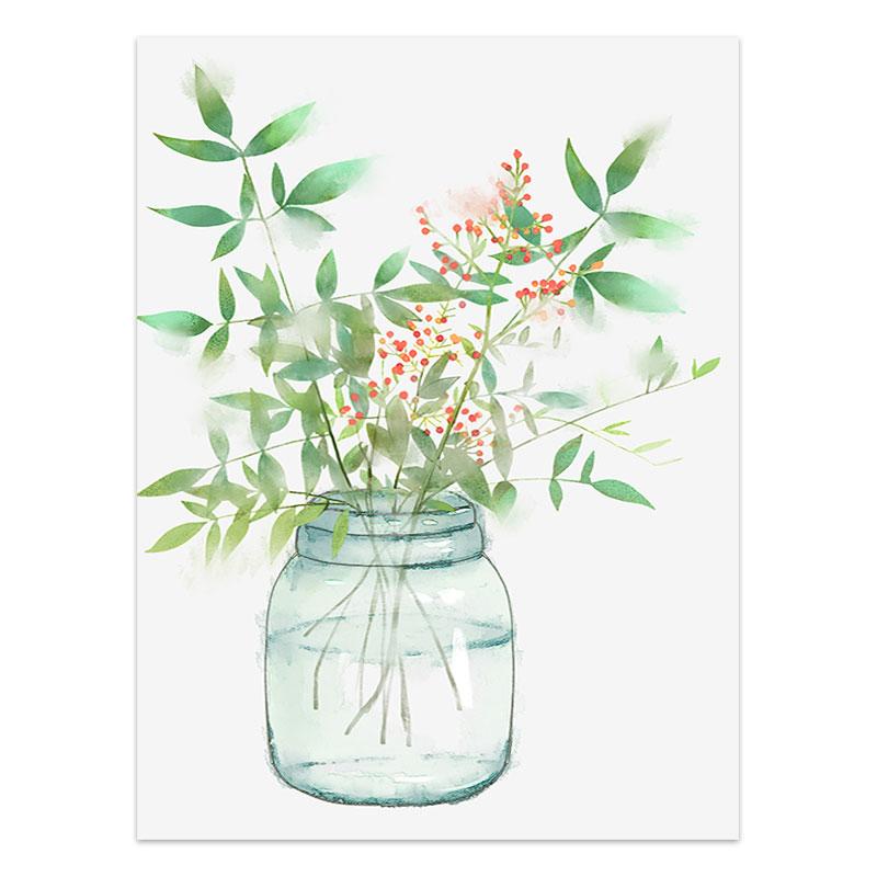 Watercolor Plant Flowers Canvas Paintings Sunflower Botanical Prints Leaves Poster Decorative Picture for Living Room Home Decor