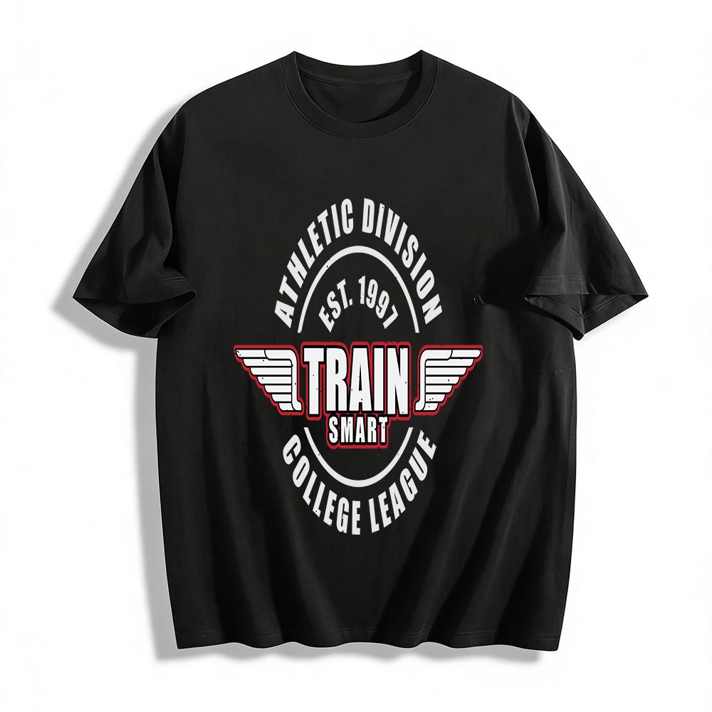 Athletic Division Train Smart Graphic Tee College Style Sports Top Pure cotton T-shirt XXS