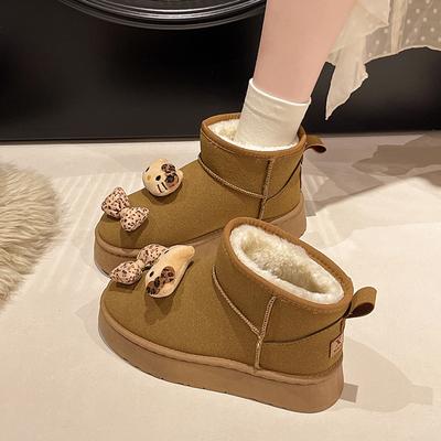 Fashion Women's Snow Boots Winter Warm Short Plush 2024 Hot Sale Thick-soled Women Mid Heel Water Proof Casual Comfortable Snow Boots