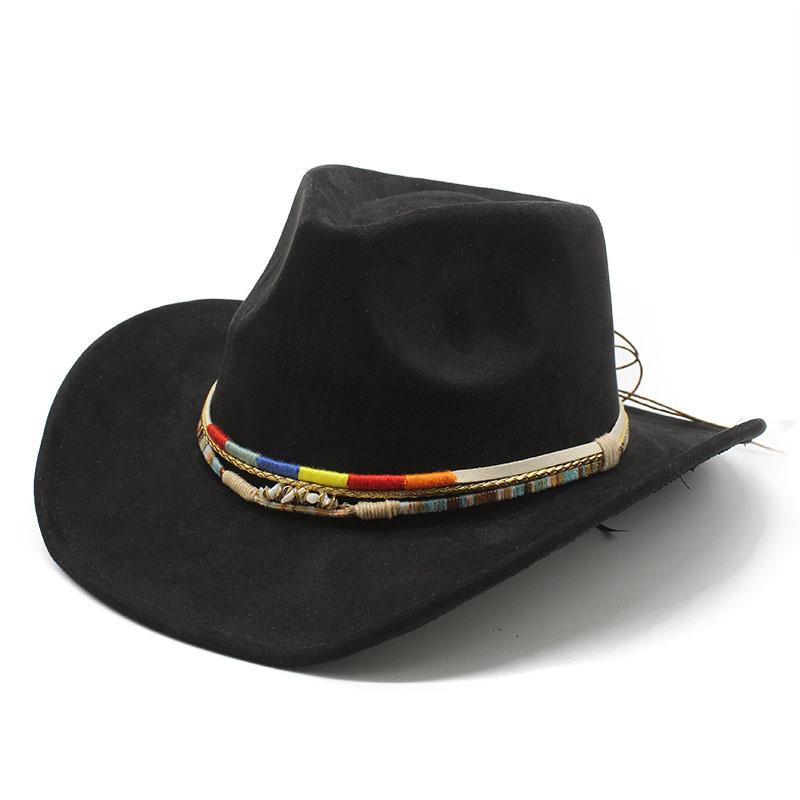 Ethnic Style Fedora Hat With Water Ripple Embellishments For Women Men And Performance Use
