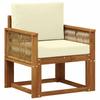 Outdoor Mid Size Sofa Solid Acacia Wood Natural Brown