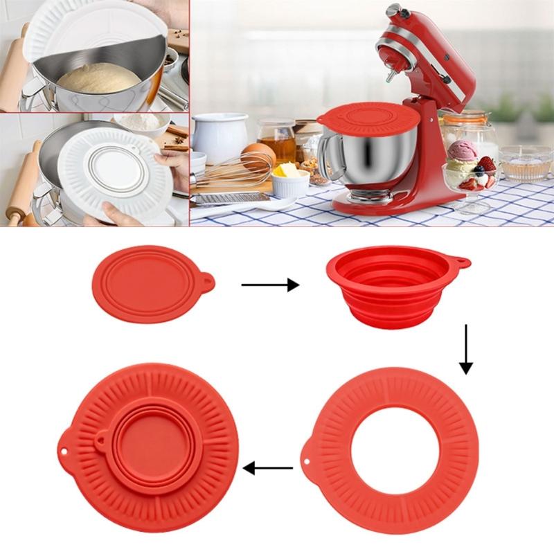 Silicone Mixer Bowl Splatter Cover For 4.5 To 5 Quart Tilt Head Stand Mixer Prevents Food Mess While Mixing And Storing