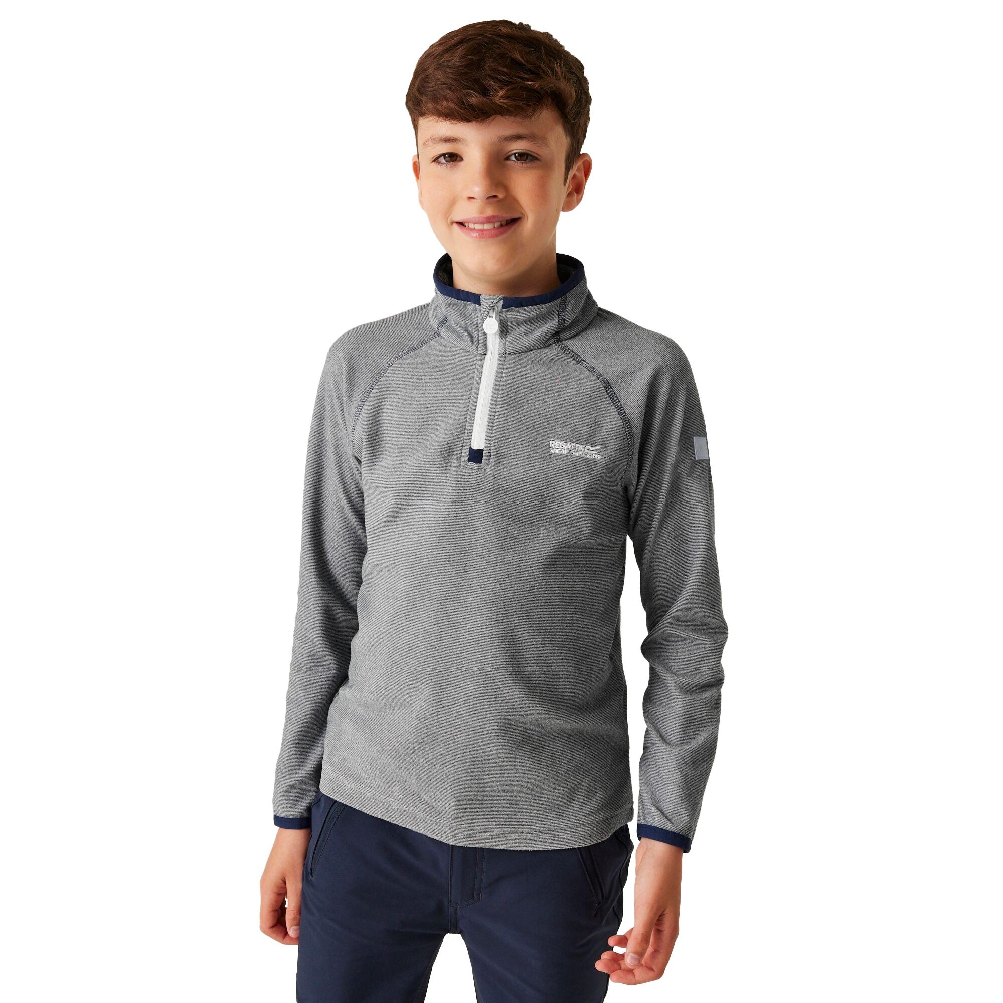 Regatta ' Loco' Half Zip Mini Stripe Fleece, Pile Bambino, Fiery Coral, 3-4