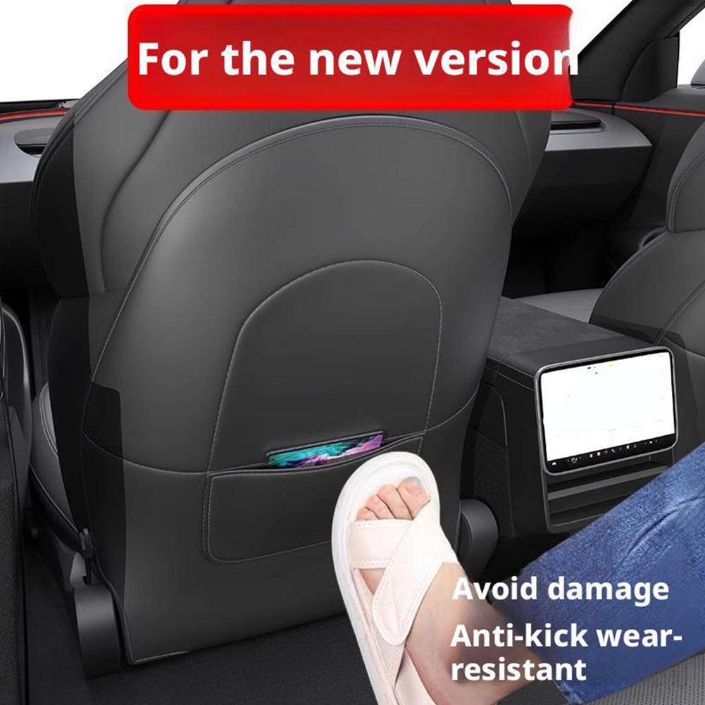 Car Seat Back Protective Mat For Tesla Model 3 / Y Full Seat Anti Kick Pad Leather Anti Scratch Protector Mats Car Accessories