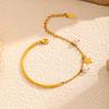 ins wind gold titanium steel bracelet bracelet European and American do not fade light luxury high sense 18k gold stainless steel jewelry