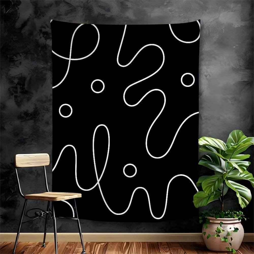 

Minimalism Black And White Printed Large Wall Tapestry Cheap Hippie Wall Hanging Bohemian Wall Tapestries Mandala INS Home Decor 74x94cm(29x37in)